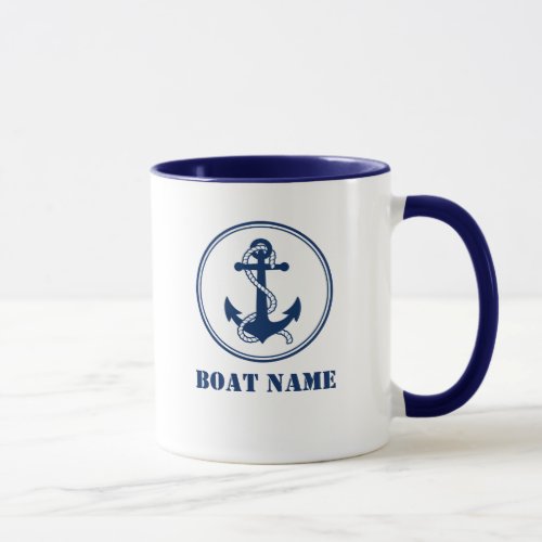 Anchor  Rope Add Boat Name Mug