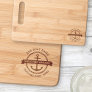 Anchor rope border boat name welcome aboard cutting board