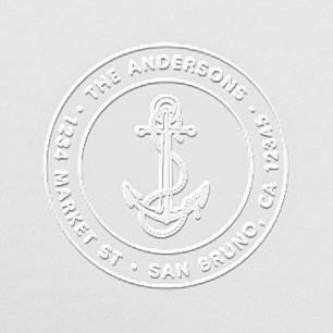 Anchor & Rope   Custom Nautical Return Address Embosser