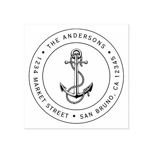 Anchor & Rope | Custom Nautical Return Address Rubber Stamp Anchor Rope Custom Nautical Return Address Rubber Stamp