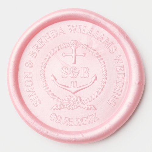 Anchor & Rope Knot Custom Names Wedding Wax Seal Sticker