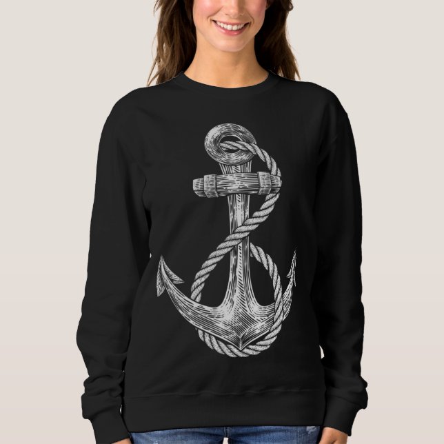 Anchor Rope Nautical Sailing Sail Sea Sweatshirt (Front)