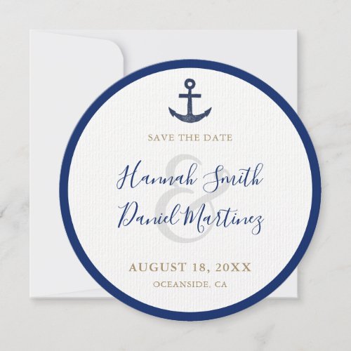 Anchor Round Nautical Boat Wedding Save the Date