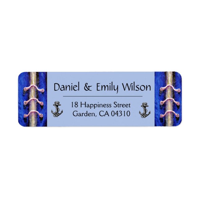 Anchor Royal Blue Abstract Design Label (Front)