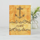 Anchor Rustic Nautical Wedding Invitation (Standing Front)