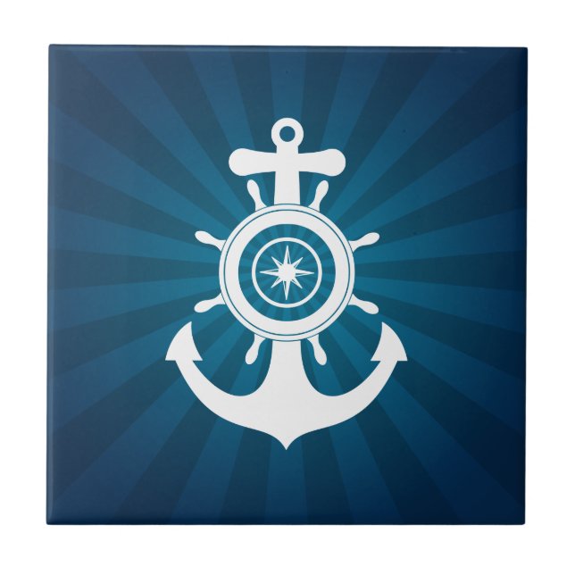 Anchor Sailor Blue tile (Front)