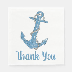 Anchor Sailor Blue White Nautical Wedding Napkins