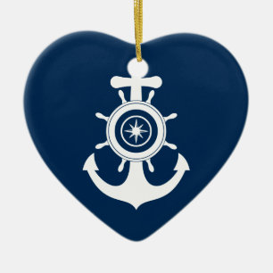 Anchor Sailor Heart ornament