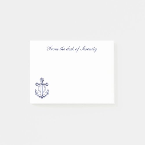 Anchor Sailor Nautical Ocean Boat Personalized Post_it Notes