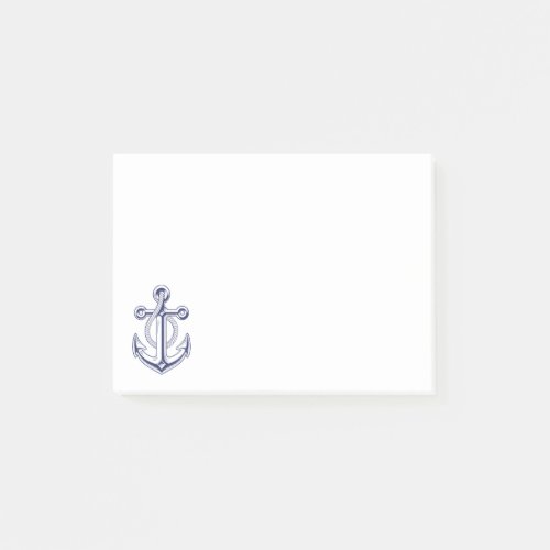 Anchor Sailor Navy Blue Nautical Ocean Boat  Post_it Notes