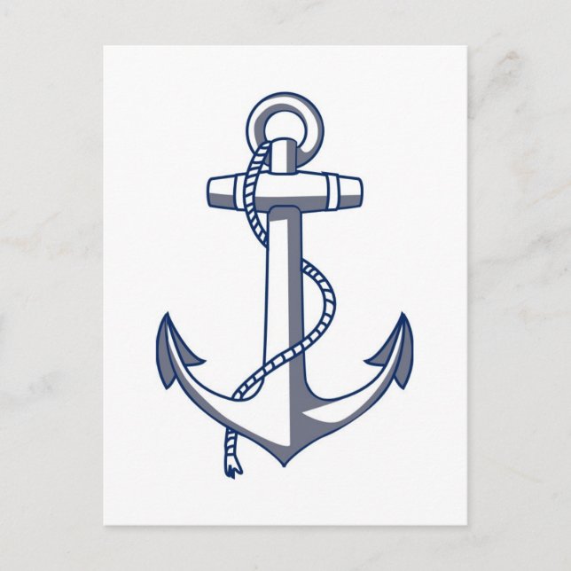 Anchor Save The Date Nautical Ocean Theme Wedding Announcement Postcard (Front)
