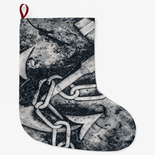 Anchor Sculpture Photo Large Christmas Stocking (Front)