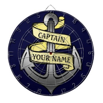 Anchor Ship Captain Your Name Customizable Dart Board by LaborAndLeisure at Zazzle