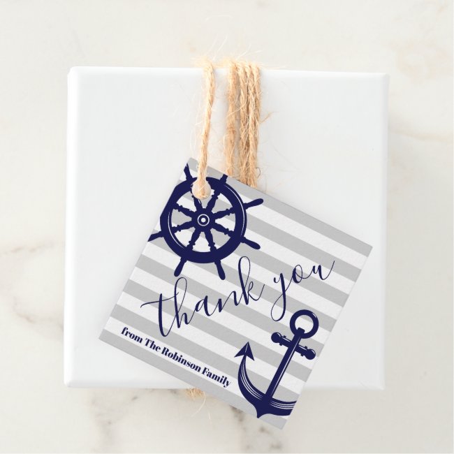 Anchor Ship Wheel Nautical Thank You