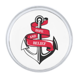 Anchor Silver Finish Lapel Pin