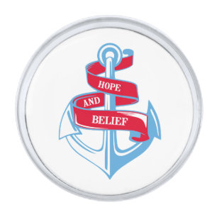 Anchor Silver Finish Lapel Pin
