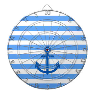 Anchor Stripes Blue & White Dart Board