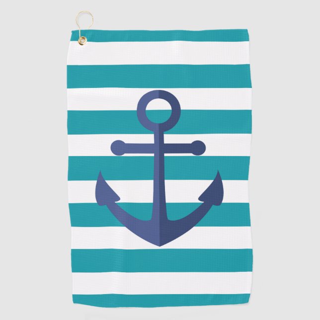 Anchor & Stripes Golf Towel (Front)