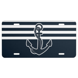 Anchor & Stripes License Plate