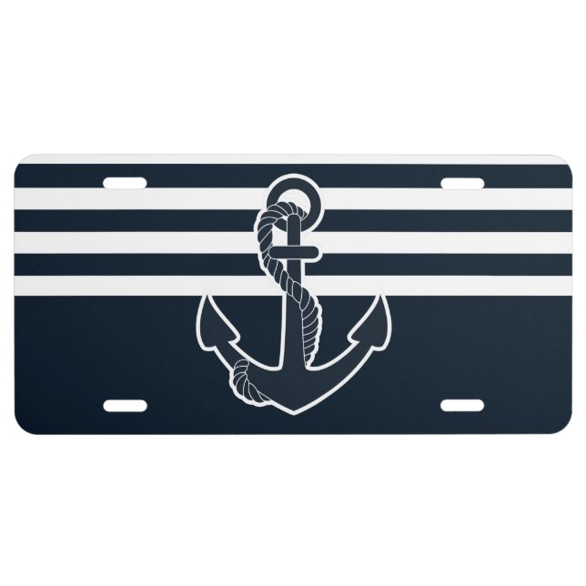 Anchor & Stripes License Plate (Front)