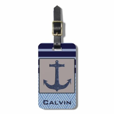 Anchor & Stripes Nautical Design Bag Tag Anchor & Stripes Nautical Design Bag Tag