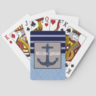 Anchor & Stripes Nautical Design Poker Cards