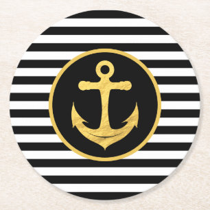 Anchor & Stripes Nautical Theme Coasters