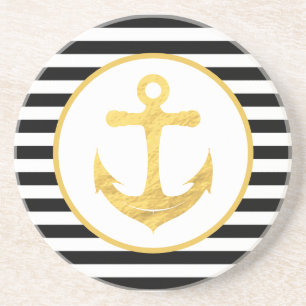 Anchor & Stripes Nautical Theme Coasters