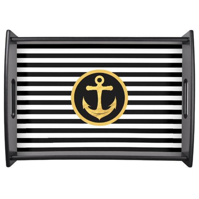 Anchor & Stripes | Nautical Theme | Serving Tray (Front)