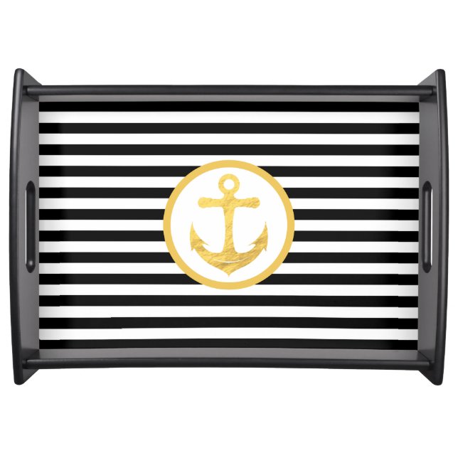Anchor & Stripes | Nautical Theme | Serving Tray (Front)
