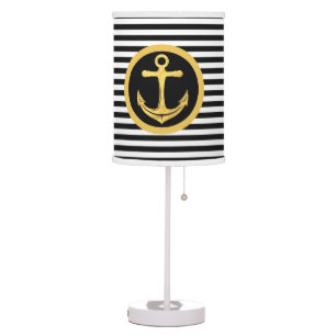 Anchor & Stripes Nautical Theme Table Lamp