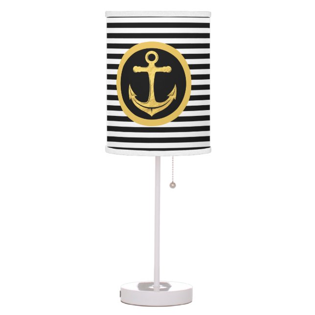 Anchor & Stripes | Nautical Theme | Table Lamp (Left)