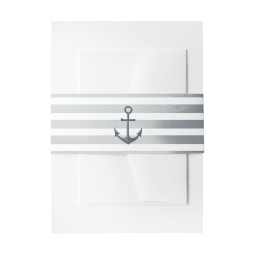 Anchor Stripes nautical wedding invitation  Invitation Belly Band