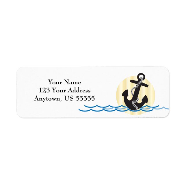 Anchor, Sun and Water Customizable Label (Front)