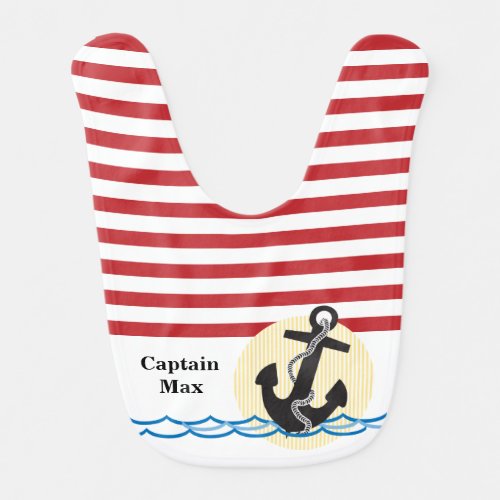 Anchor Sun and Water Personalized Bib