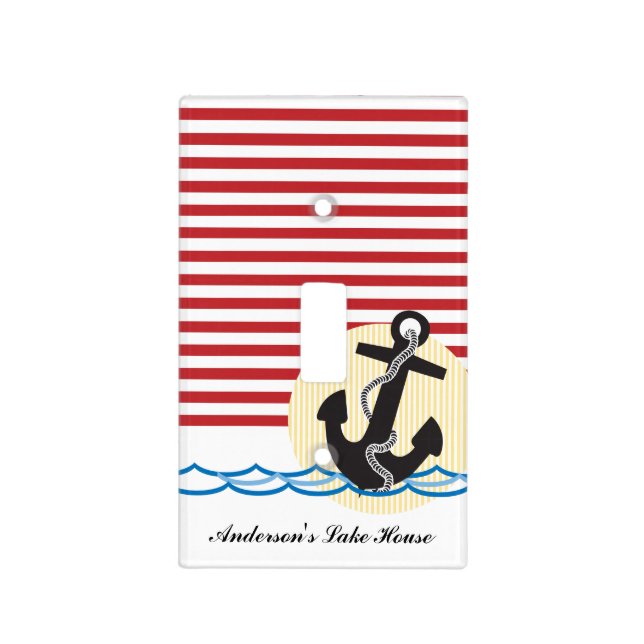 Anchor, Sun and Water Personalized Light Switch Cover (Front)