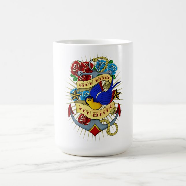 Anchor, Swallow and Roses Coffee Mug (Center)
