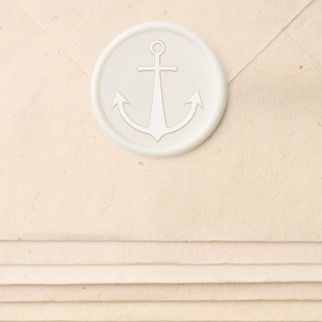 Anchor Symbol Nautical Wax Seal Sticker (Front)