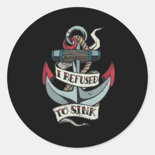 Anchor Tattoo Classic Round Sticker