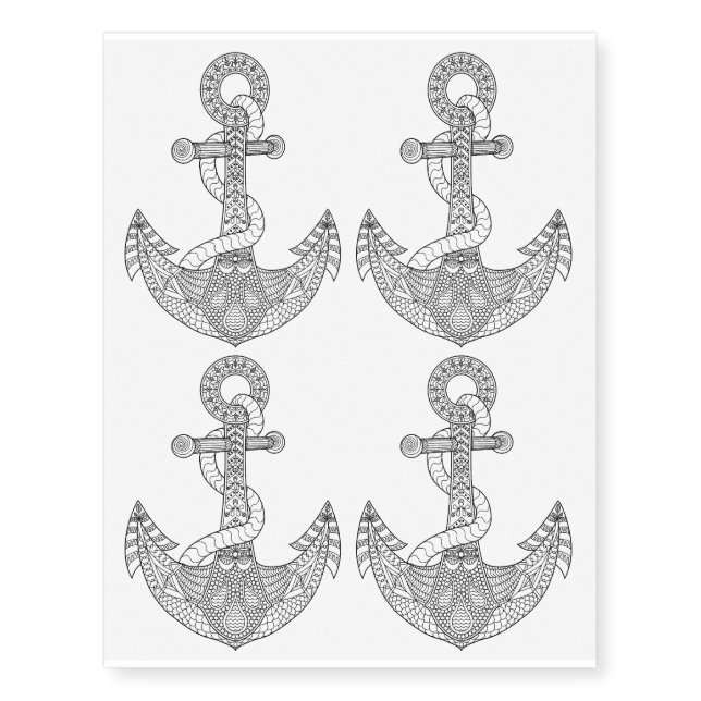 Anchor Tattoo - Nautical Art Illustration Ocean (Front)