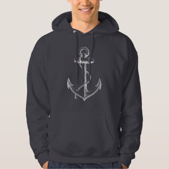 Anchor Tattoo Style Image Hoodie by JustFunnyShirts at Zazzle