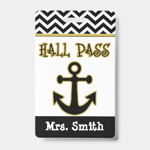 Anchor Teacher Hall Pass for Classroom Badge