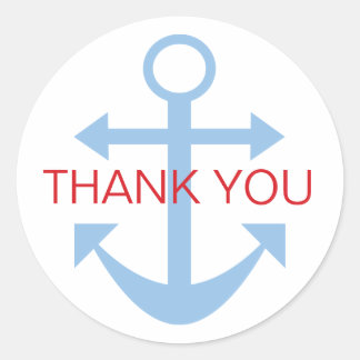 Anchor Thank You Classic Round Sticker