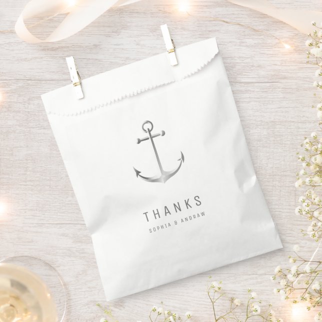 Anchor thanks with monogram beach wedding favor favor bag (Clipped)