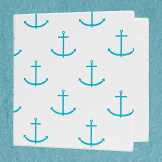 Anchor Turquoise Pattern 3 Ring Binder