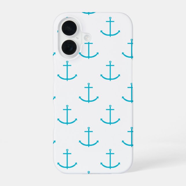 Anchor Turquoise Pattern Iphone Case (Back)