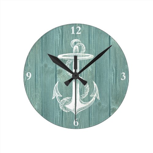 Anchor Vintage Aqua Wood Clock