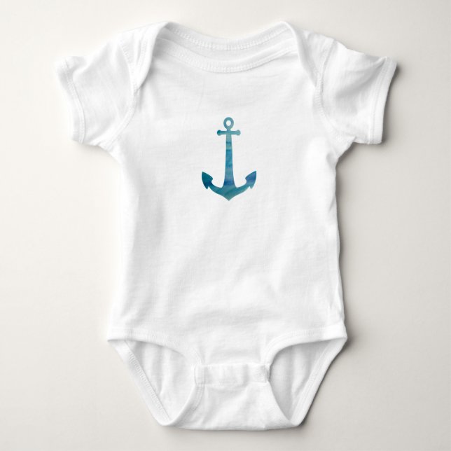 Anchor Watercolor Baby Bodysuit (Front)
