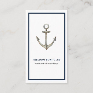 Anchor watercolor nautical business card