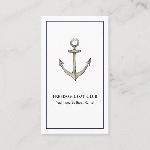 Anchor watercolor nautical business card